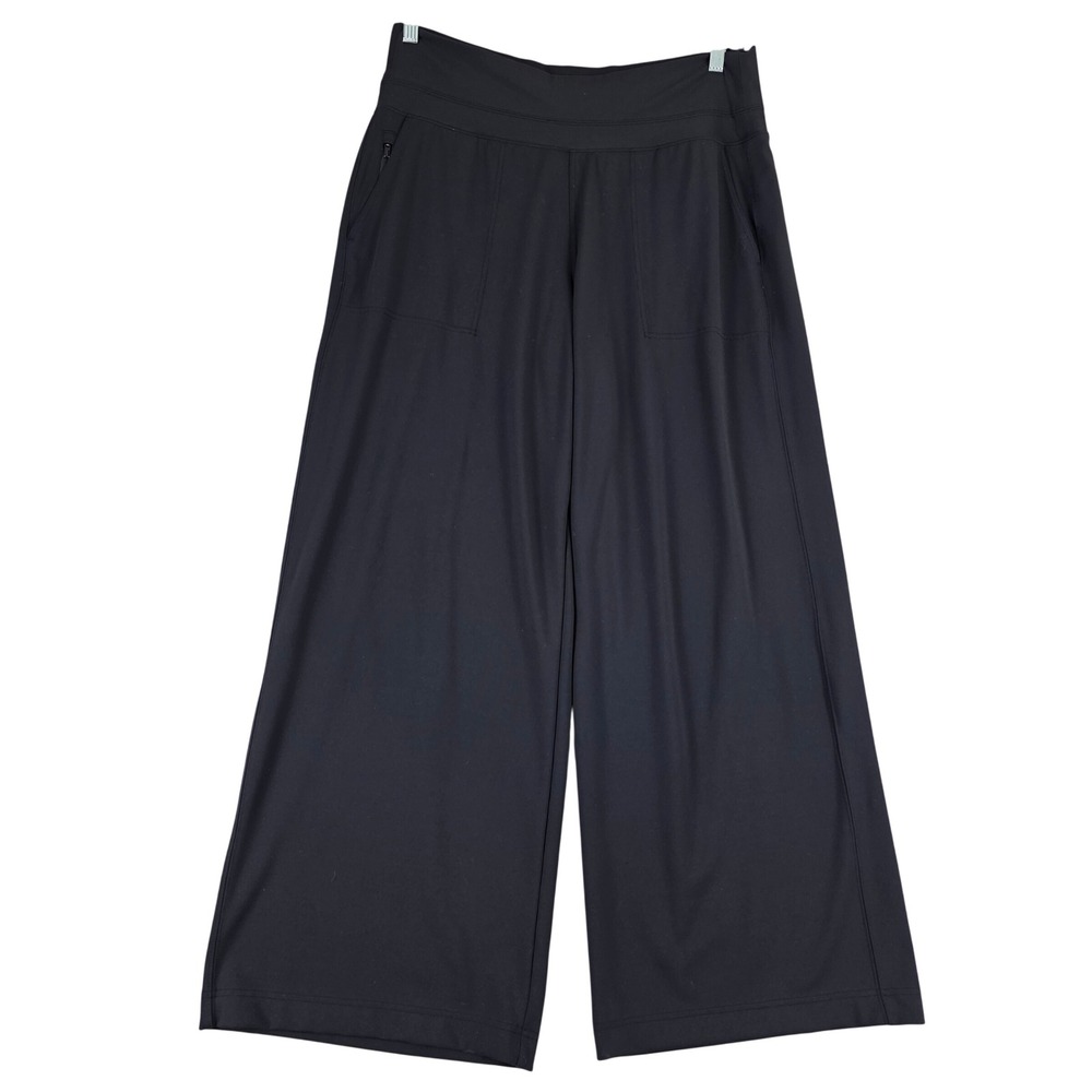 Athleta Brooklyn Wide Leg Pant Black XL 982868 Zip Pockets Active Travel